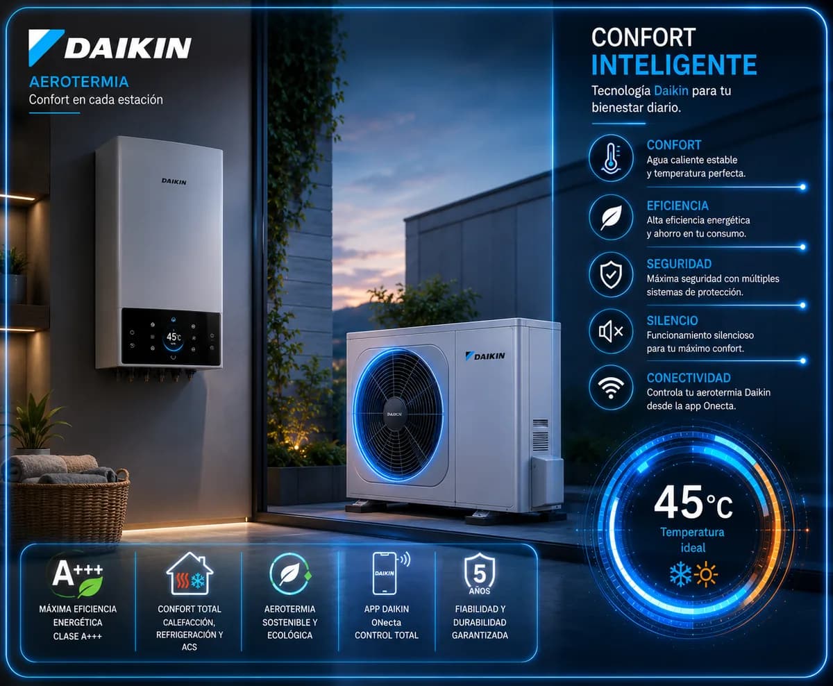 Equipo de Daikin Altherma (Aerotermia) — imagen ilustrativa