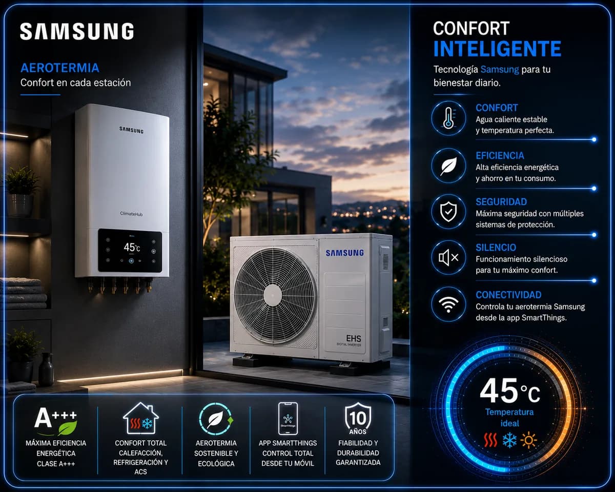Equipo de Samsung EHS (Aerotermia) — imagen ilustrativa